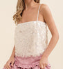 The Alex Top: Cream Sequin Embellished Top - MomQueenBoutique