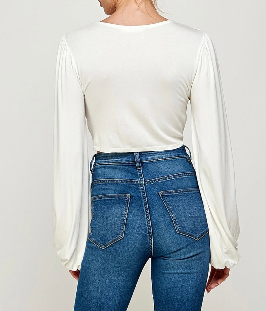 The Alice Top: Back Synching Adjustable Knit Crop Top - MomQueenBoutique