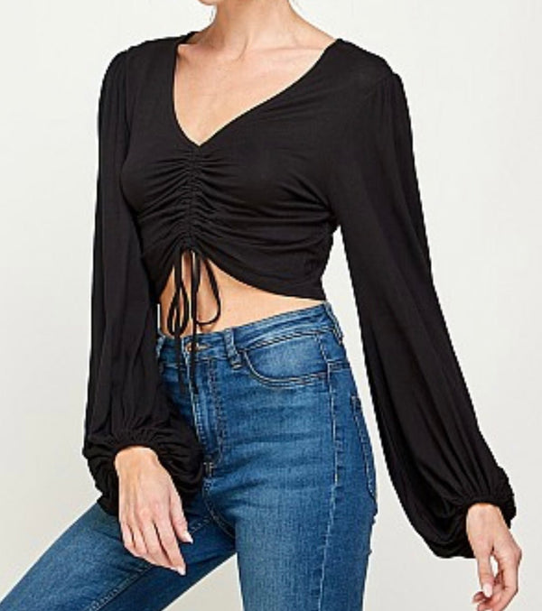 The Alice Top: Back Synching Adjustable Knit Crop Top - MomQueenBoutique