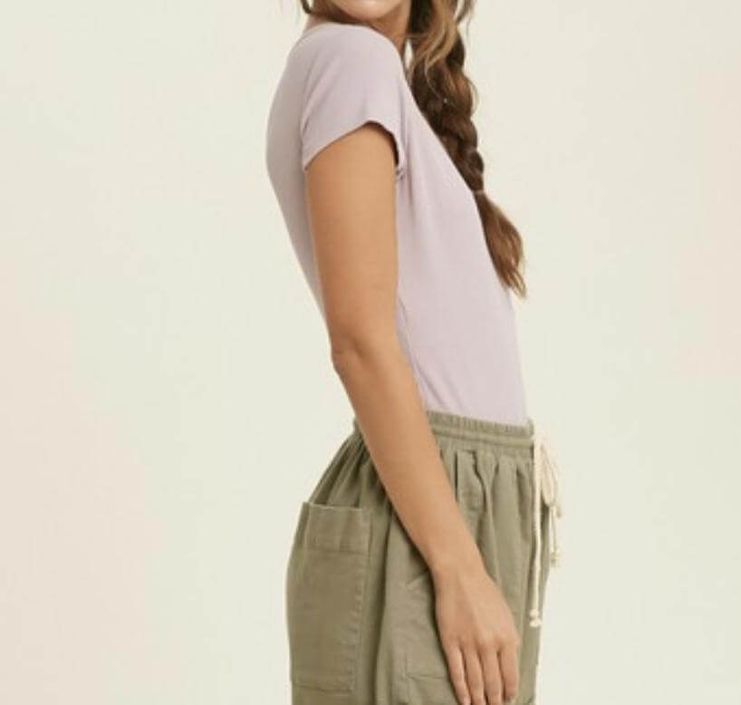 The Allison Bodysuit: Cap Sleeve Surplice Wrap Style Bodysuit - MomQueenBoutique