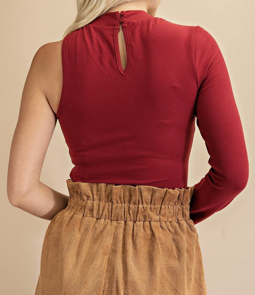 The Alyssa Bodysuit: One Shoulder Cut Out Bodysuit - MomQueenBoutique