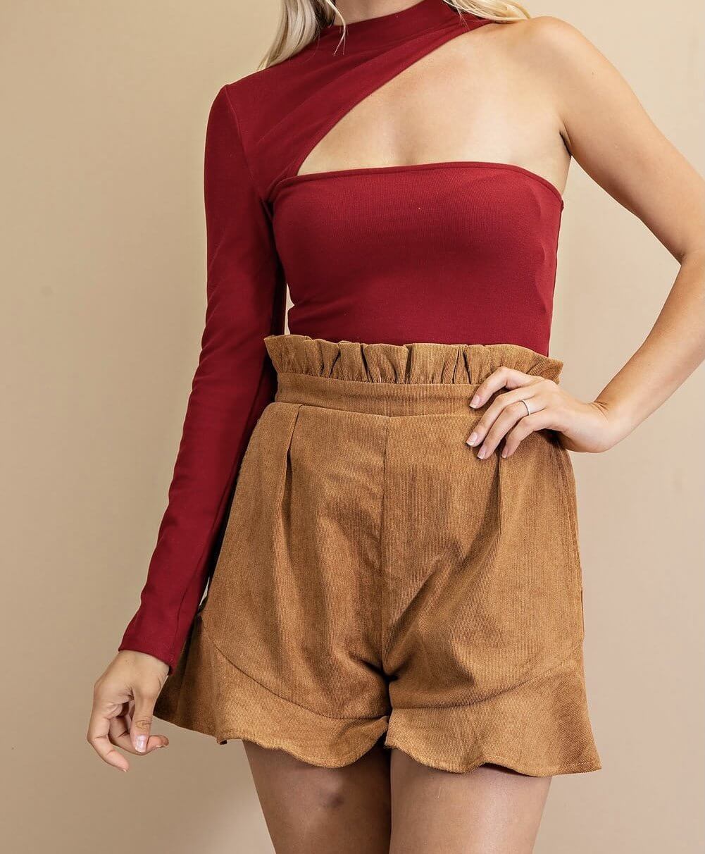 The Alyssa Bodysuit: One Shoulder Cut Out Bodysuit - MomQueenBoutique