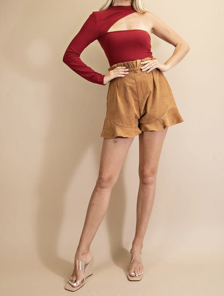 The Alyssa Bodysuit: One Shoulder Cut Out Bodysuit - MomQueenBoutique