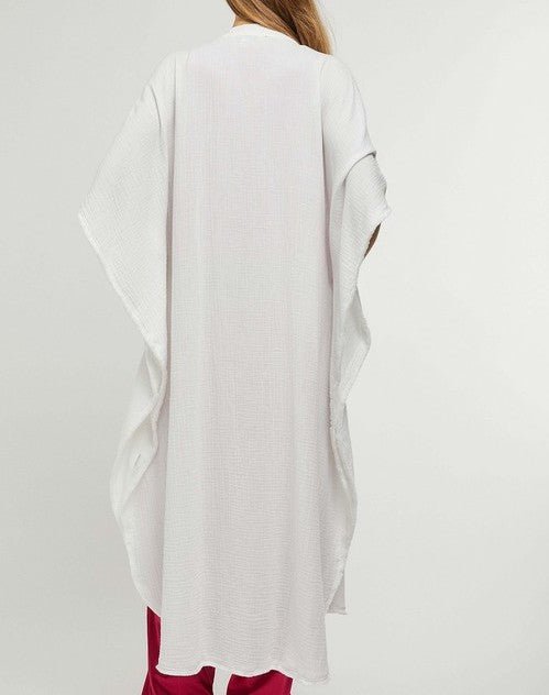 The Amanda Shirt Dress: Button Down Midi Shirt Kaftan Cover Up - MomQueenBoutique