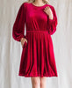 The Angelica Dress: Long Sleeve Velvet Mini Dress - MomQueenBoutique