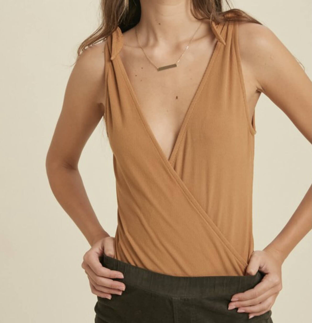 The Anna Bodysuit: Shoulder Tie Bodysuit - MomQueenBoutique