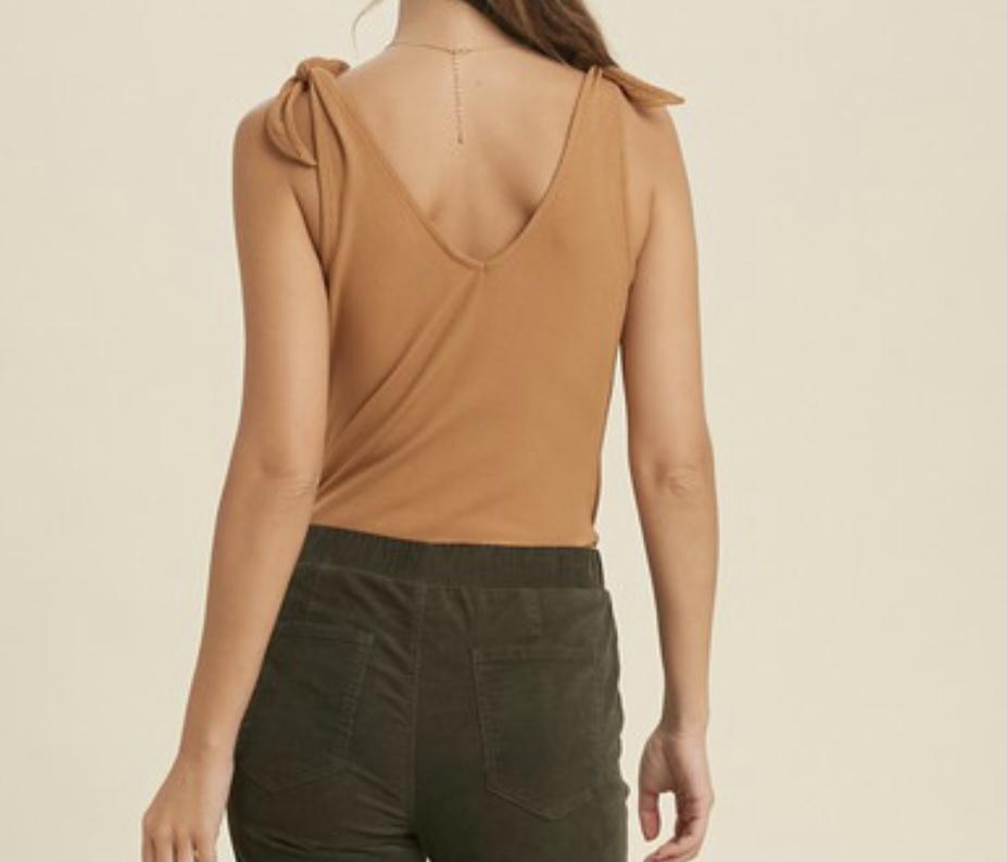 The Anna Bodysuit: Shoulder Tie Bodysuit - MomQueenBoutique