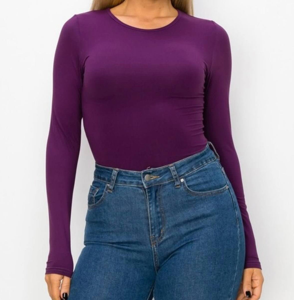 The Annalisa Bodysuit: Long Sleeve Open Back Bodysuit - MomQueenBoutique