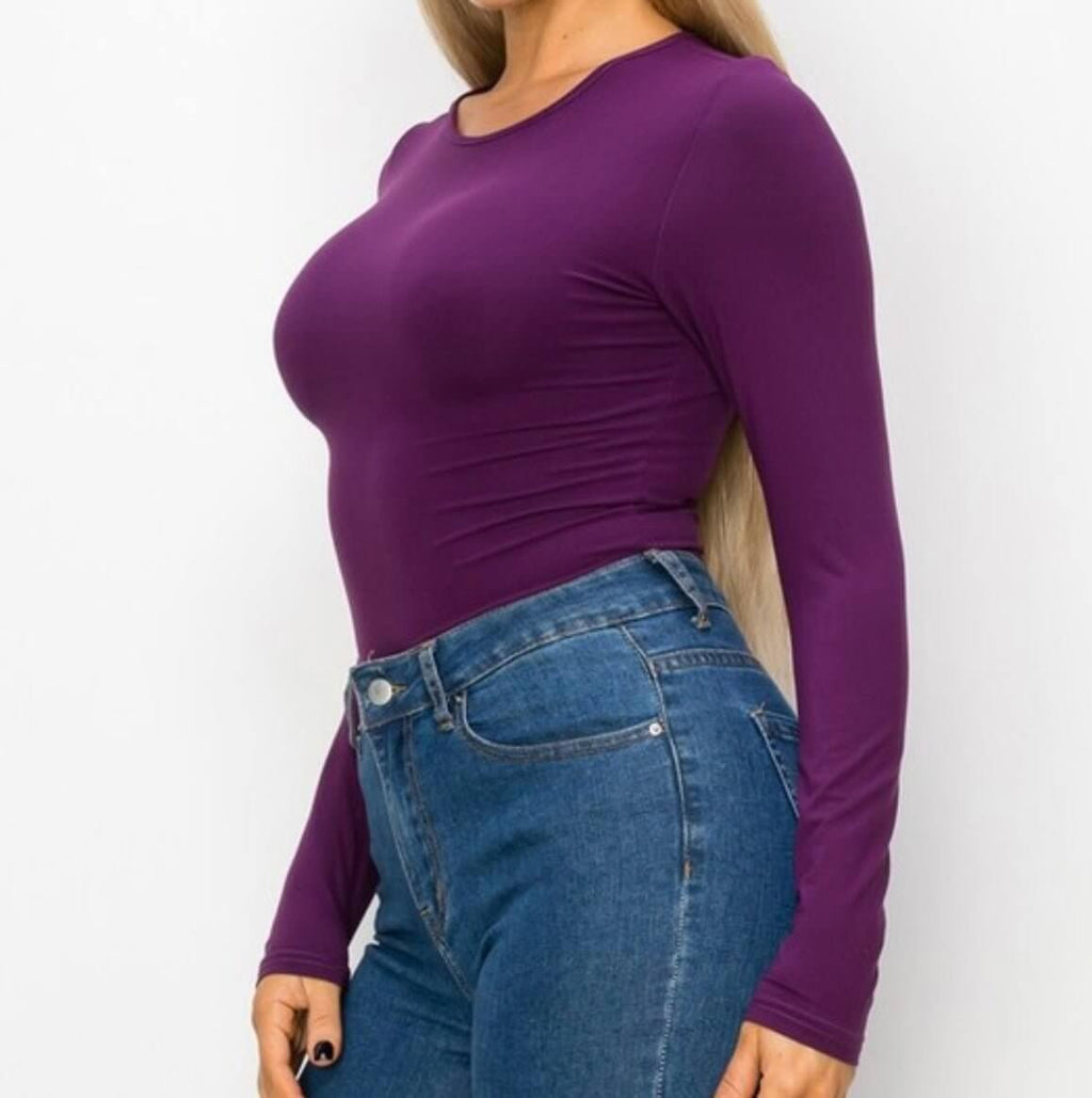 The Annalisa Bodysuit: Long Sleeve Open Back Bodysuit - MomQueenBoutique