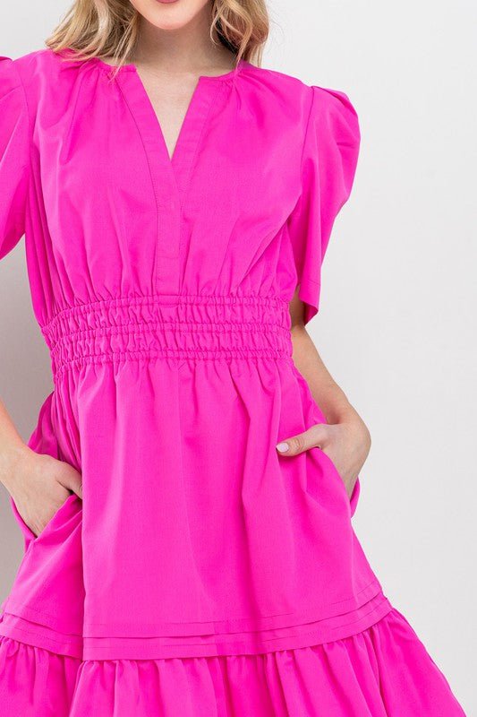 The Apple Dress: Bright Cap Sleeve Ruffle Dress - MomQueenBoutique