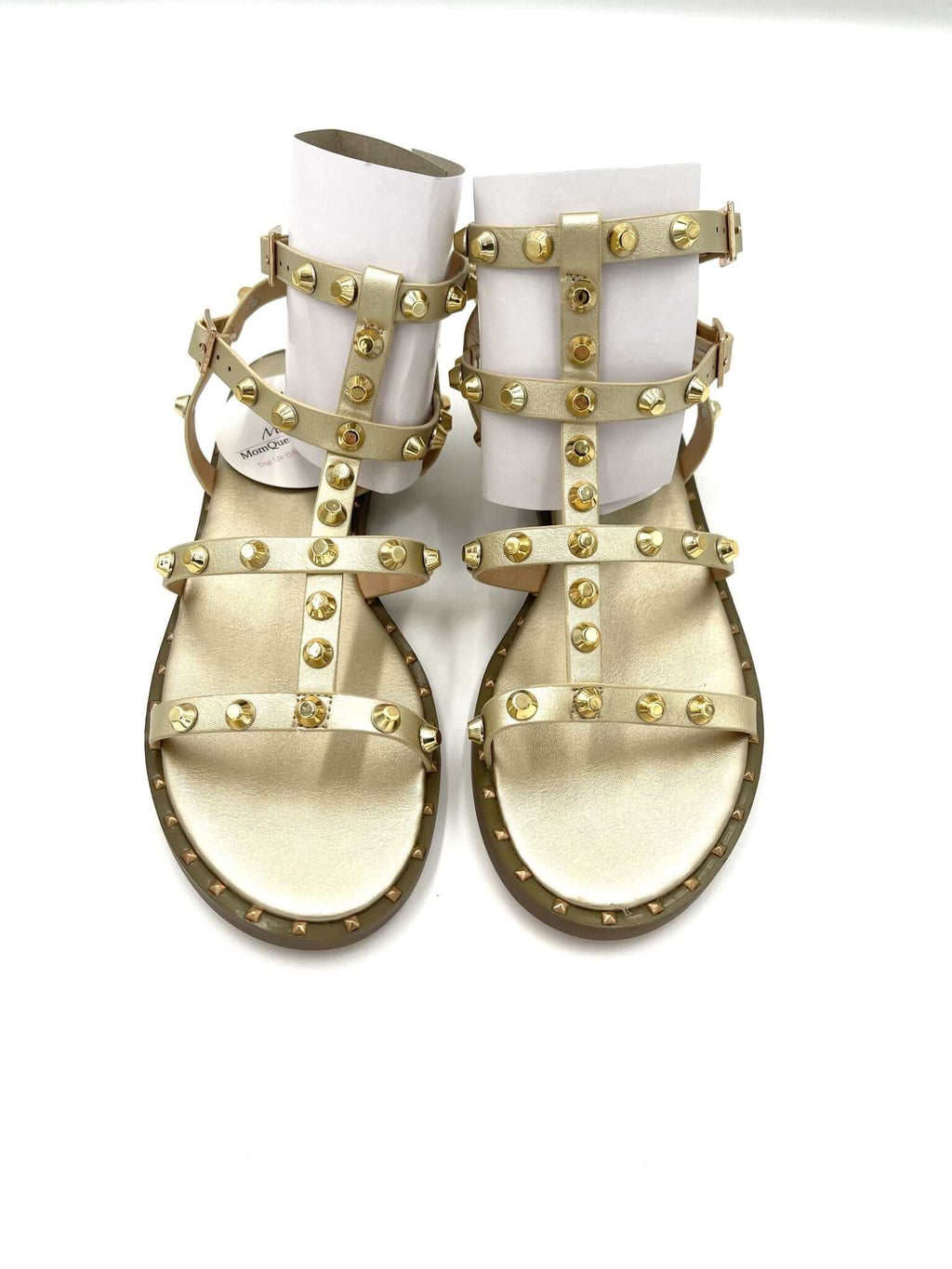 The Athena Sandals: Gold Stud Sandals - MomQueenBoutique