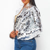 The Aurora Jacket: Silver Patchwork Jacket - MomQueenBoutique