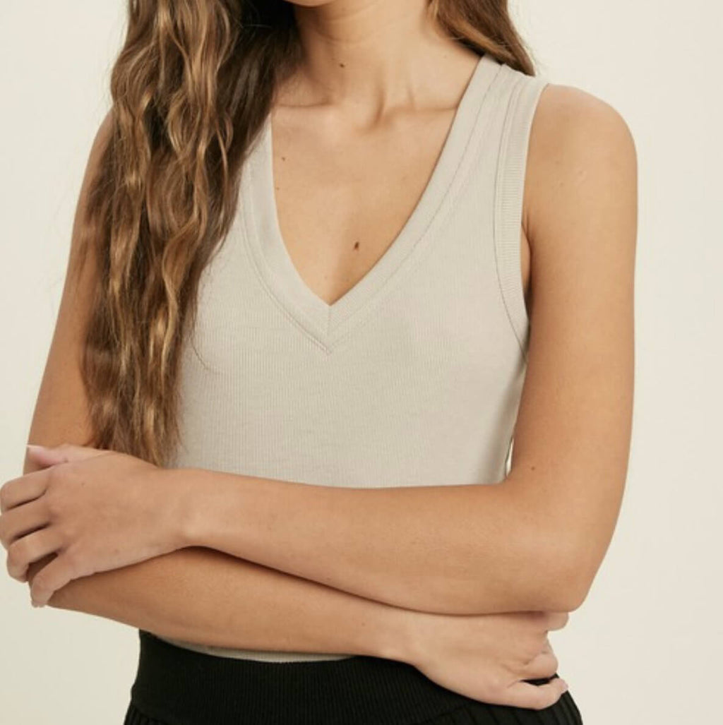 The Autumn Bodysuit: V-Neck Edge Detail Bodysuit - MomQueenBoutique