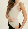 The Autumn Bodysuit: V-Neck Edge Detail Bodysuit - MomQueenBoutique