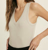 The Autumn Bodysuit: V-Neck Edge Detail Bodysuit - MomQueenBoutique