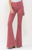 The Autumn Jeans: High Rise Burnt Red Flare Jeans - MomQueenBoutique