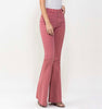 The Autumn Jeans: High Rise Burnt Red Flare Jeans - MomQueenBoutique