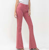 The Autumn Jeans: High Rise Burnt Red Flare Jeans - MomQueenBoutique