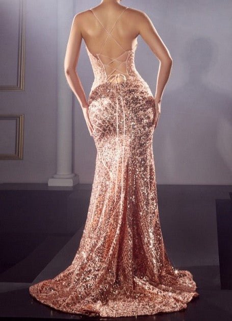 The Avery Gown: Long Formal Sequin Gown - MomQueenBoutique