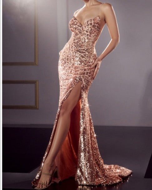 The Avery Gown: Long Formal Sequin Gown - MomQueenBoutique