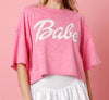 The Babe Top: Pink Short Sleeve Casual Sweatshirt Top - MomQueenBoutique