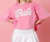 The Babe Top: Pink Short Sleeve Casual Sweatshirt Top - MomQueenBoutique