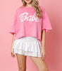 The Babe Top: Pink Short Sleeve Casual Sweatshirt Top - MomQueenBoutique