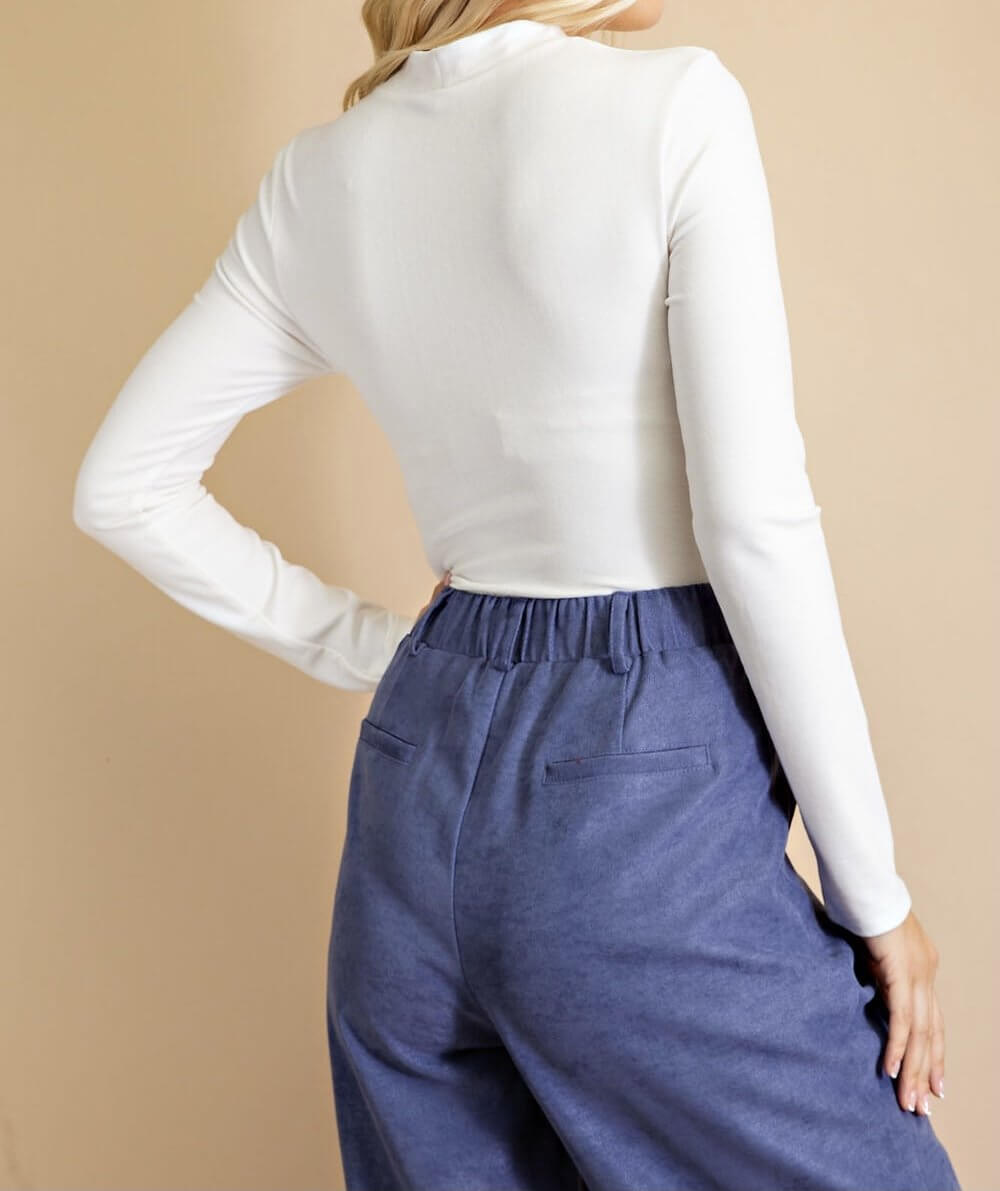 The Beatrice Bodysuit: Long Sleeve Cut Out Bodysuit - MomQueenBoutique