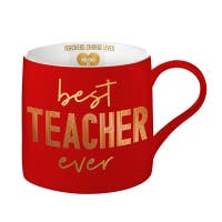 The Best Teacher Mug: Red Teacher Mug - MomQueenBoutique