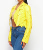 The Beyonce Jacket: Yellow Pleather Pacthwork Jacket - MomQueenBoutique