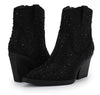 The Blair Boots: Black Rhinestone Sequins Booties - MomQueenBoutique