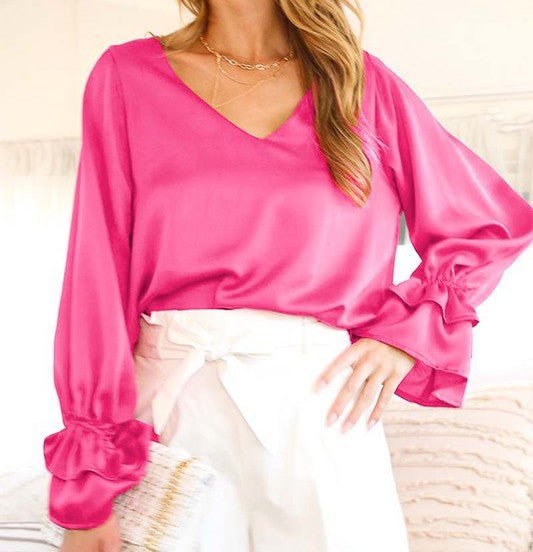 The Blaklyn Blouse: Bell Sleeve Blouse - MomQueenBoutique