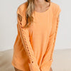 The Brandy Top: Terry Twisted Cut Out Sleeve Top With Thumbholes - MomQueenBoutique