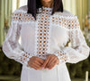 The Bree Bodysuit: Crochet Detailed Cut Out Blouse Bodysuit - MomQueenBoutique