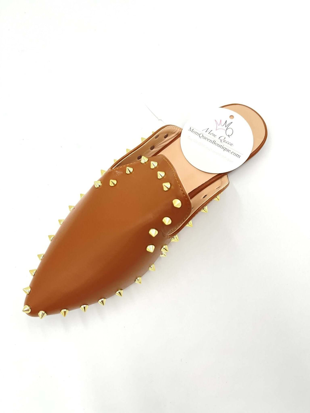The Camel Clair Slides: Studded Camel Slides - MomQueenBoutique