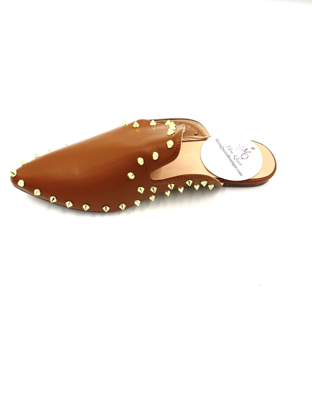 The Camel Clair Slides: Studded Camel Slides - MomQueenBoutique