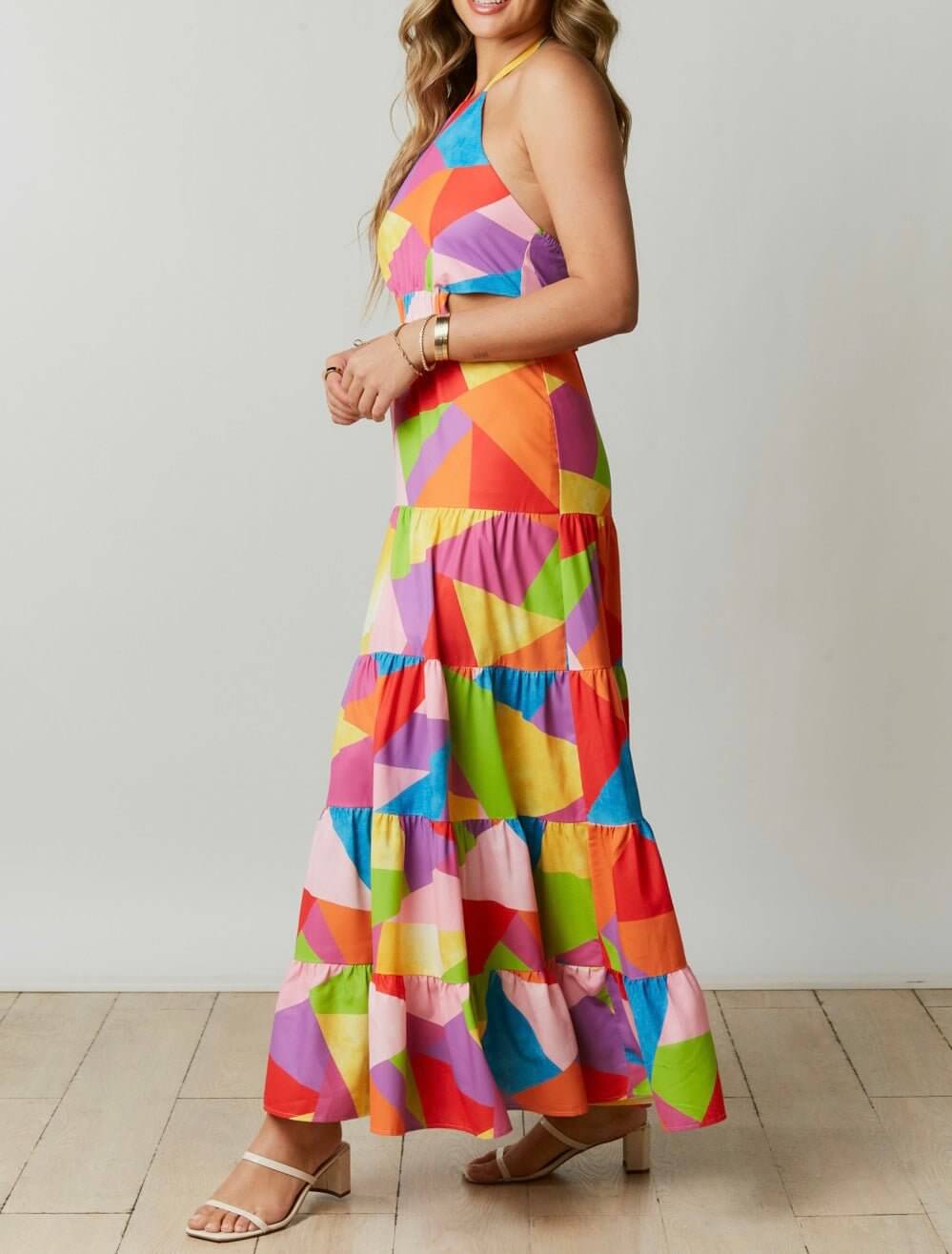 The Camila Dress: Colorful Maxi With Cut Outs - MomQueenBoutique