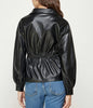 The Camille Top: Overlap Leather Shirt - MomQueenBoutique