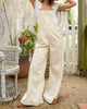 The Cammie Overalls: Cream Corduroy Overalls - MomQueenBoutique