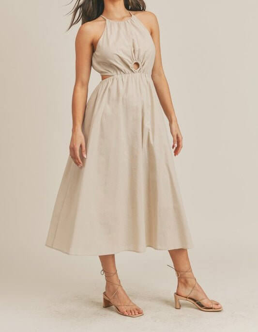 The Carly Dress: Cut Out Midi Dress - MomQueenBoutique