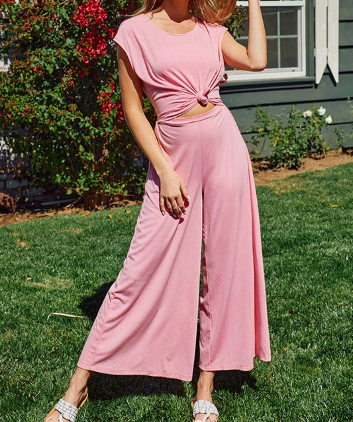 Blush wide leg sales jumpsuit