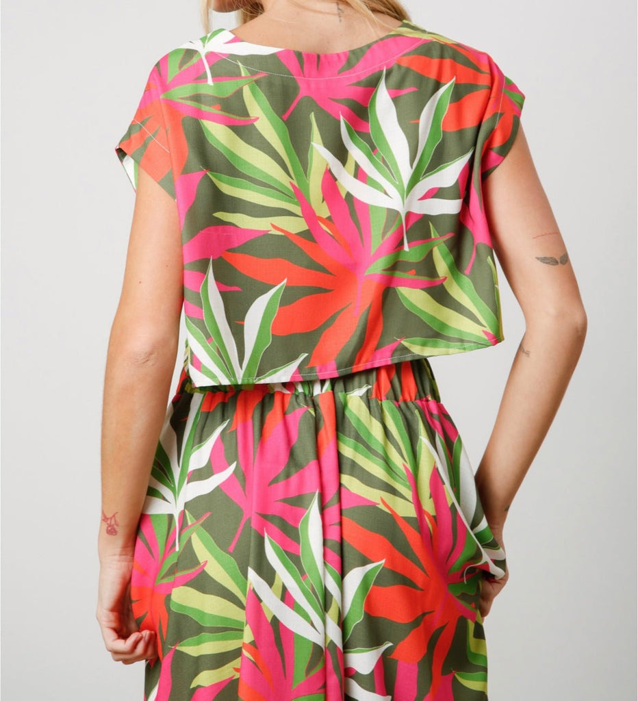 The Catherine Set: Tropical Print Skirt Set - MomQueenBoutique
