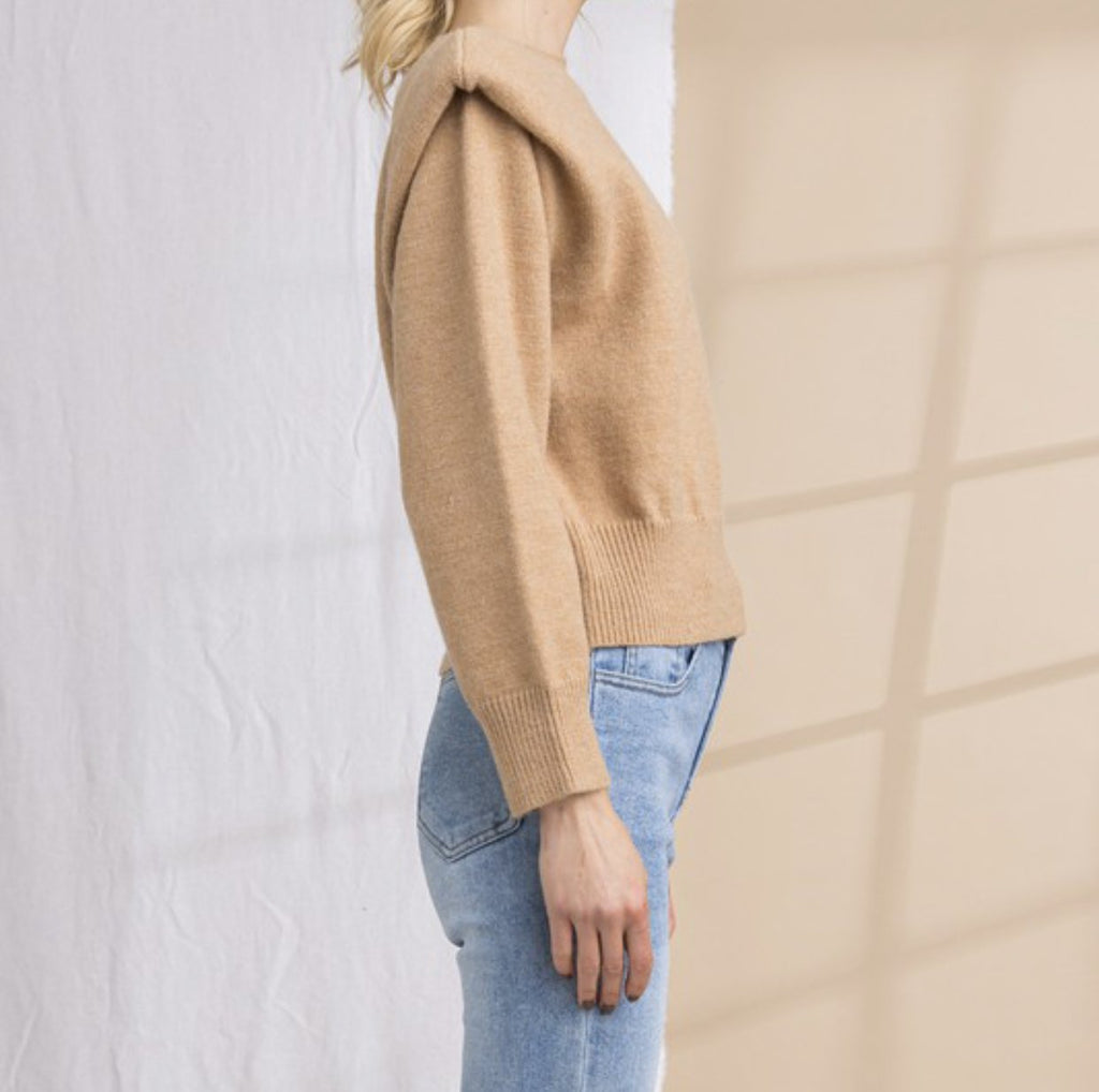 The Cathy Sweater: Camel Sweater - MomQueenBoutique
