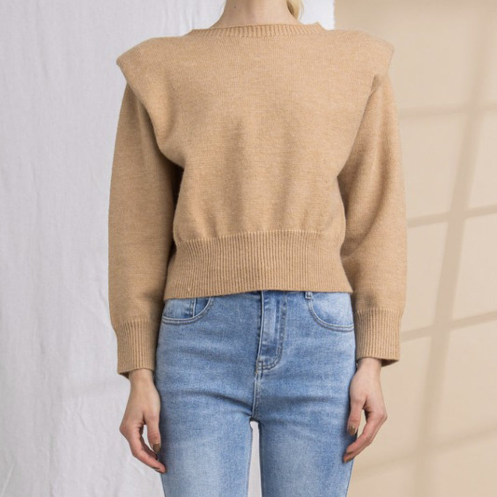The Cathy Sweater: Camel Sweater - MomQueenBoutique