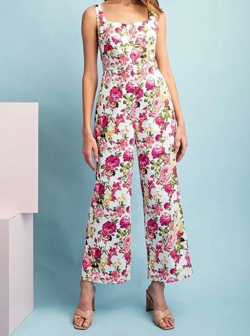 The Cecelia Jumpsuit: Floral Print Jumpsuit - MomQueenBoutique