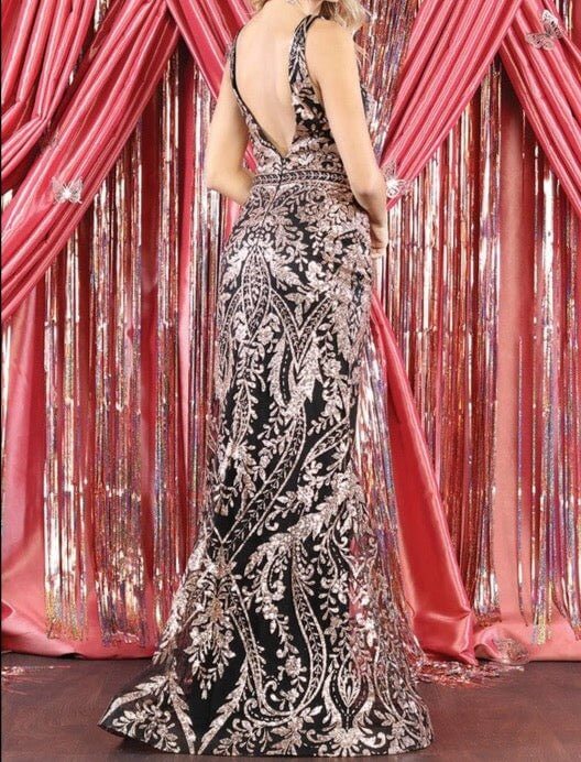The Celia Gown: Long Formal Sequin Gown - MomQueenBoutique