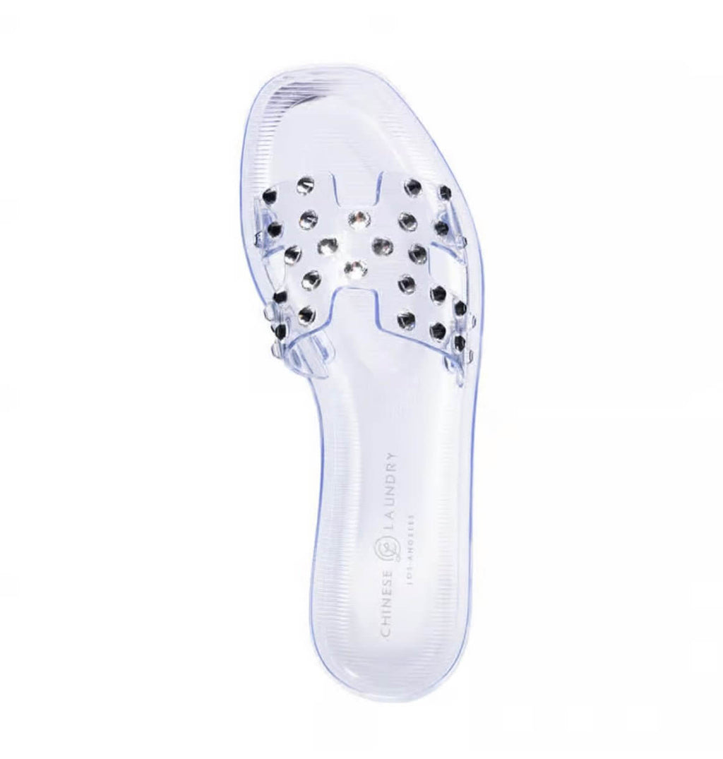 The Charli Slide- Clear Casual Bling Sandal - MomQueenBoutique