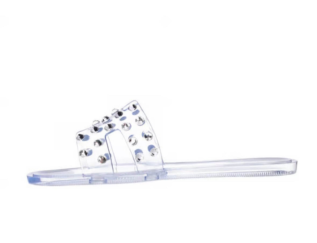 The Charli Slide- Clear Casual Bling Sandal - MomQueenBoutique