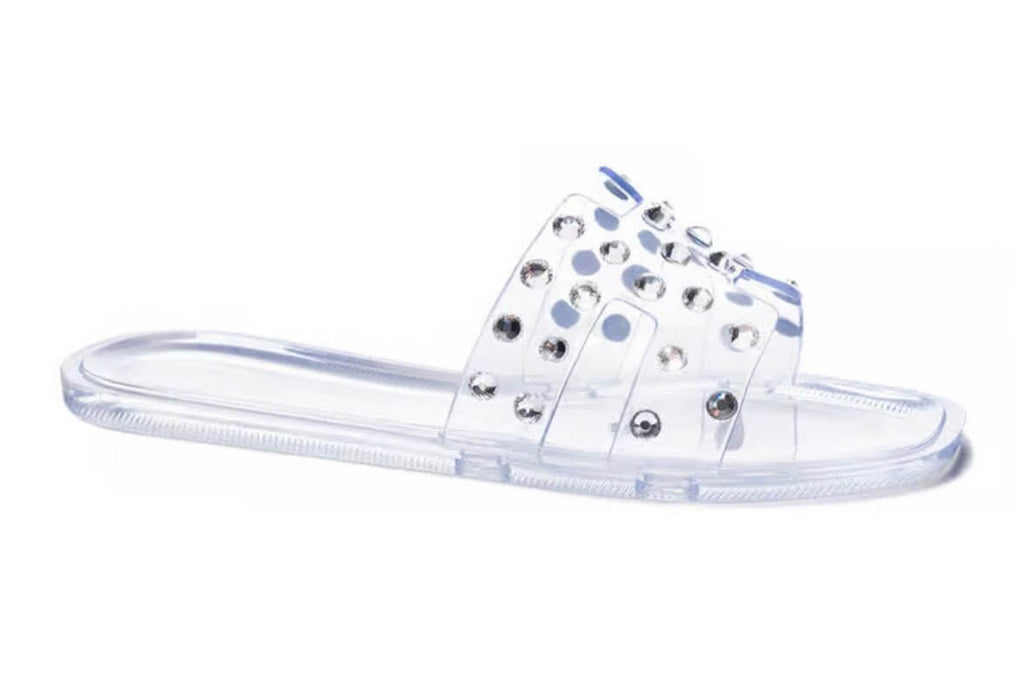 The Charli Slide- Clear Casual Bling Sandal - MomQueenBoutique