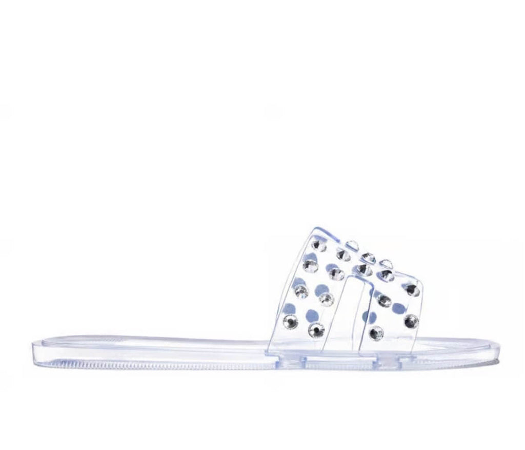 The Charli Slide- Clear Casual Bling Sandal - MomQueenBoutique